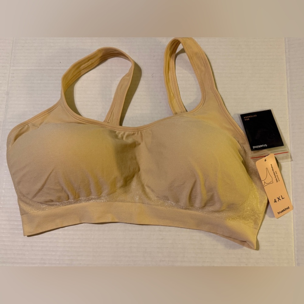 Truekind Daily Comfort Wirefree Shaper Bra Tan NWT 4XL
